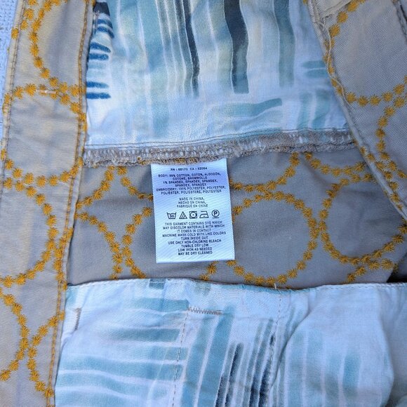 Anthropologie CHINO Women's Relaxed Circle Embroidered Chino Pants Size 33 - Picture 8 of 8